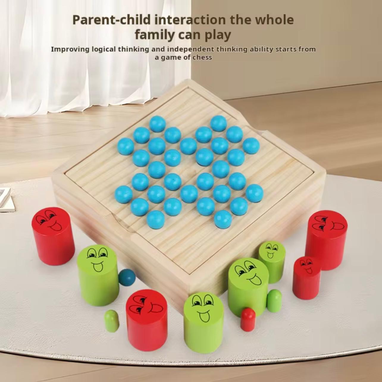 2 in 1 Kids Board Game Popular Tic-Tac-toe Single Noble Chess Wooden Toys Children Funny Chess Early Childhood Education
