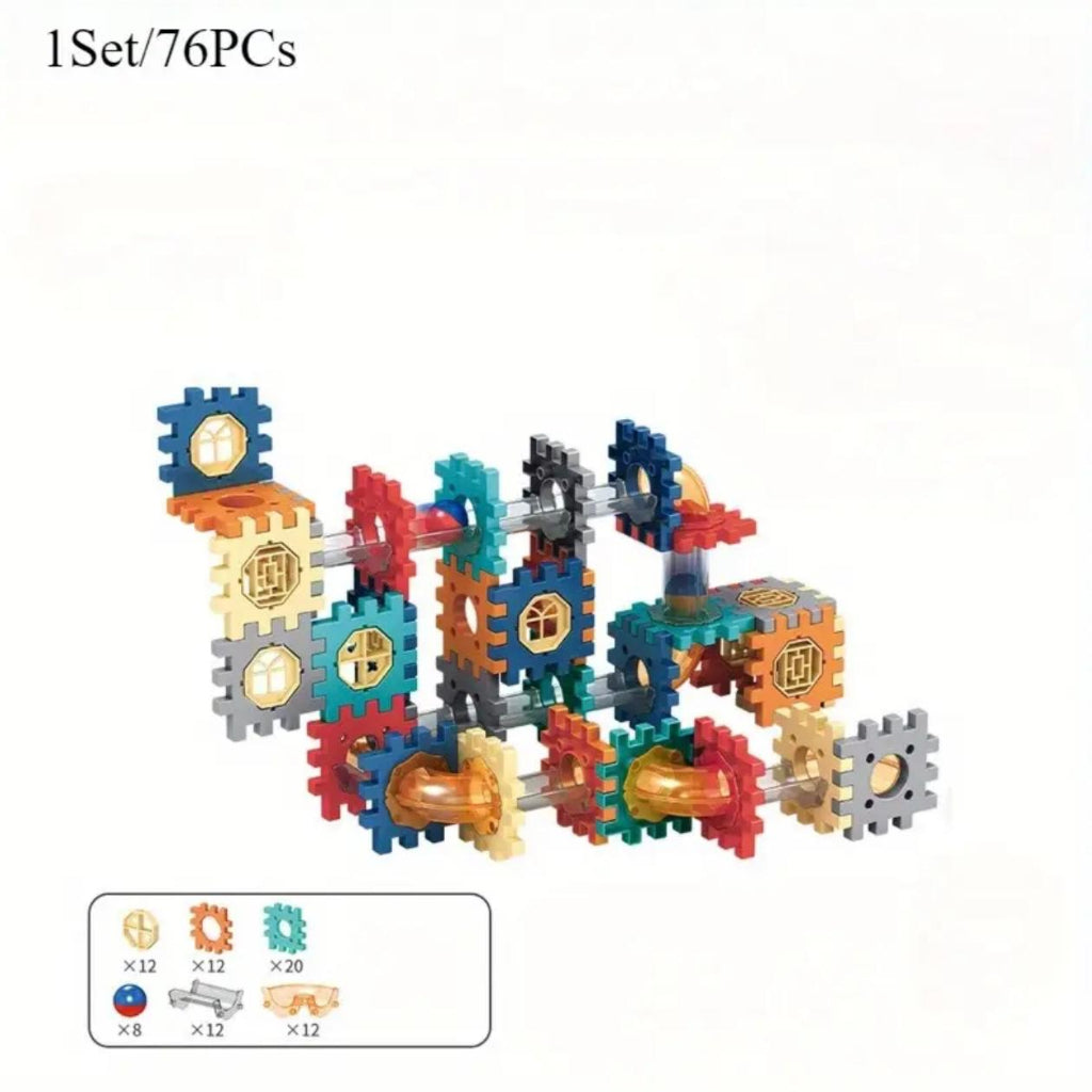 76Pcs Set Pipeline Rolling Ball Building Game DIY Kids Toys Blocks Pipe Building Blocks Construction Set Toys for Kids