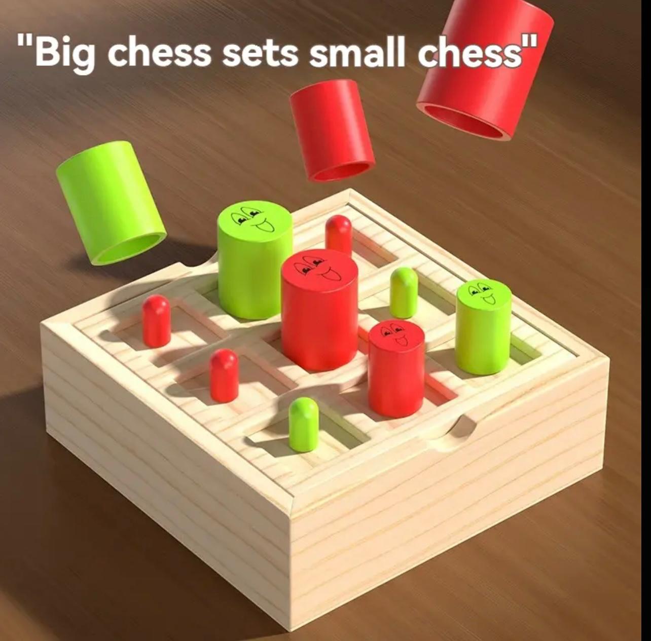 2 in 1 Kids Board Game Popular Tic-Tac-toe Single Noble Chess Wooden Toys Children Funny Chess Early Childhood Education