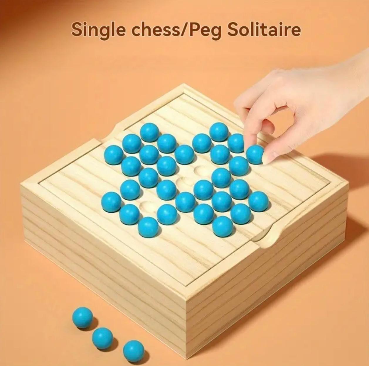 2 in 1 Kids Board Game Popular Tic-Tac-toe Single Noble Chess Wooden Toys Children Funny Chess Early Childhood Education
