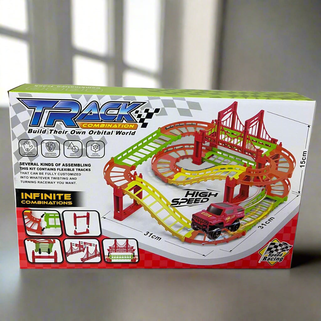 27 pcs Set Electric Powered City Track Rail Car Block Building Educational Toy