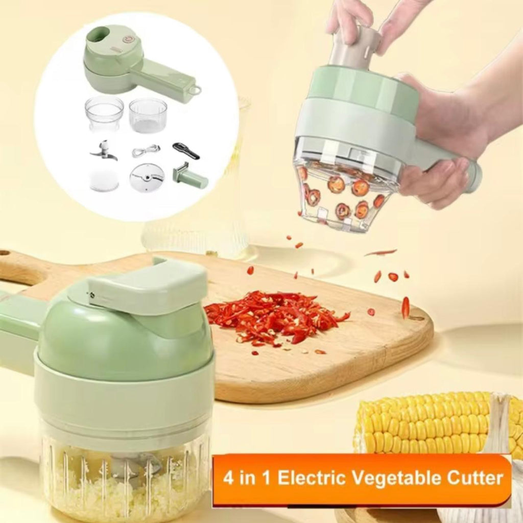 Multifunctional Food Chopper, 4-in-1 Handheld Electric Food Chopper Set, Kitchen Gadget, Wireless Portable Food Processor, Suitable for Fruits, Vegetables, and Meats