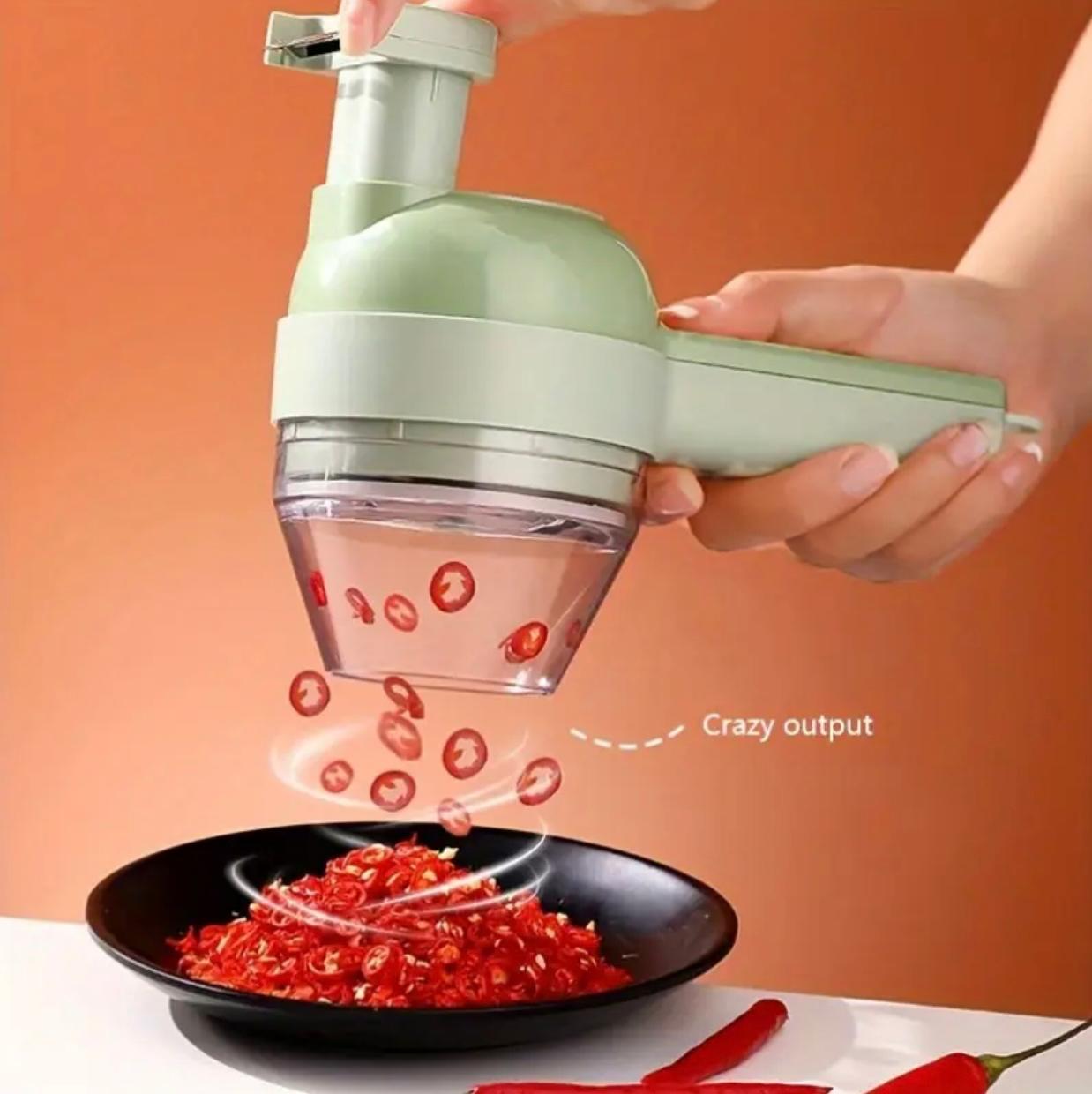 Multifunctional Food Chopper, 4-in-1 Handheld Electric Food Chopper Set, Kitchen Gadget, Wireless Portable Food Processor, Suitable for Fruits, Vegetables, and Meats