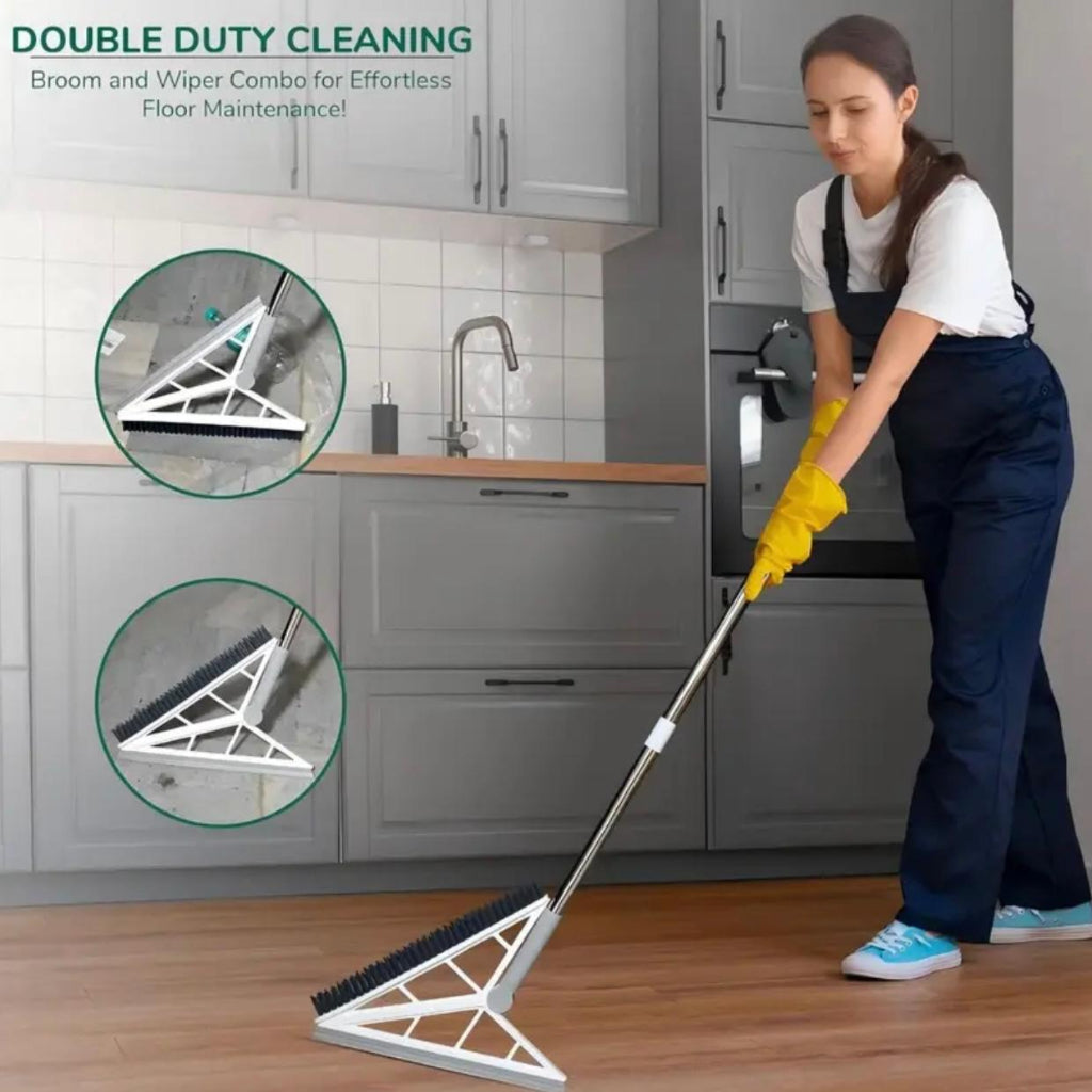 Multi-Functional Silicone Scraper, Sweep & Scrape Combination, Home Cleaning Broom for Kitchen, Floor, Toilet, Wall, Metal Material, Easy-to-Use Lazy Sweep
