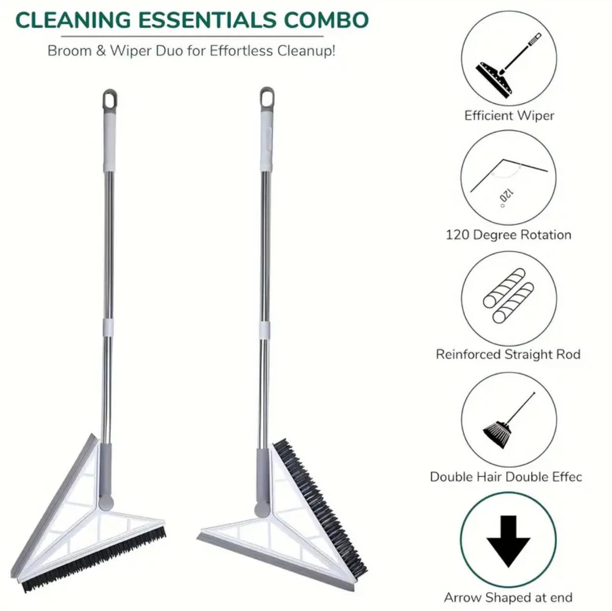 Multi-Functional Silicone Scraper, Sweep & Scrape Combination, Home Cleaning Broom for Kitchen, Floor, Toilet, Wall, Metal Material, Easy-to-Use Lazy Sweep