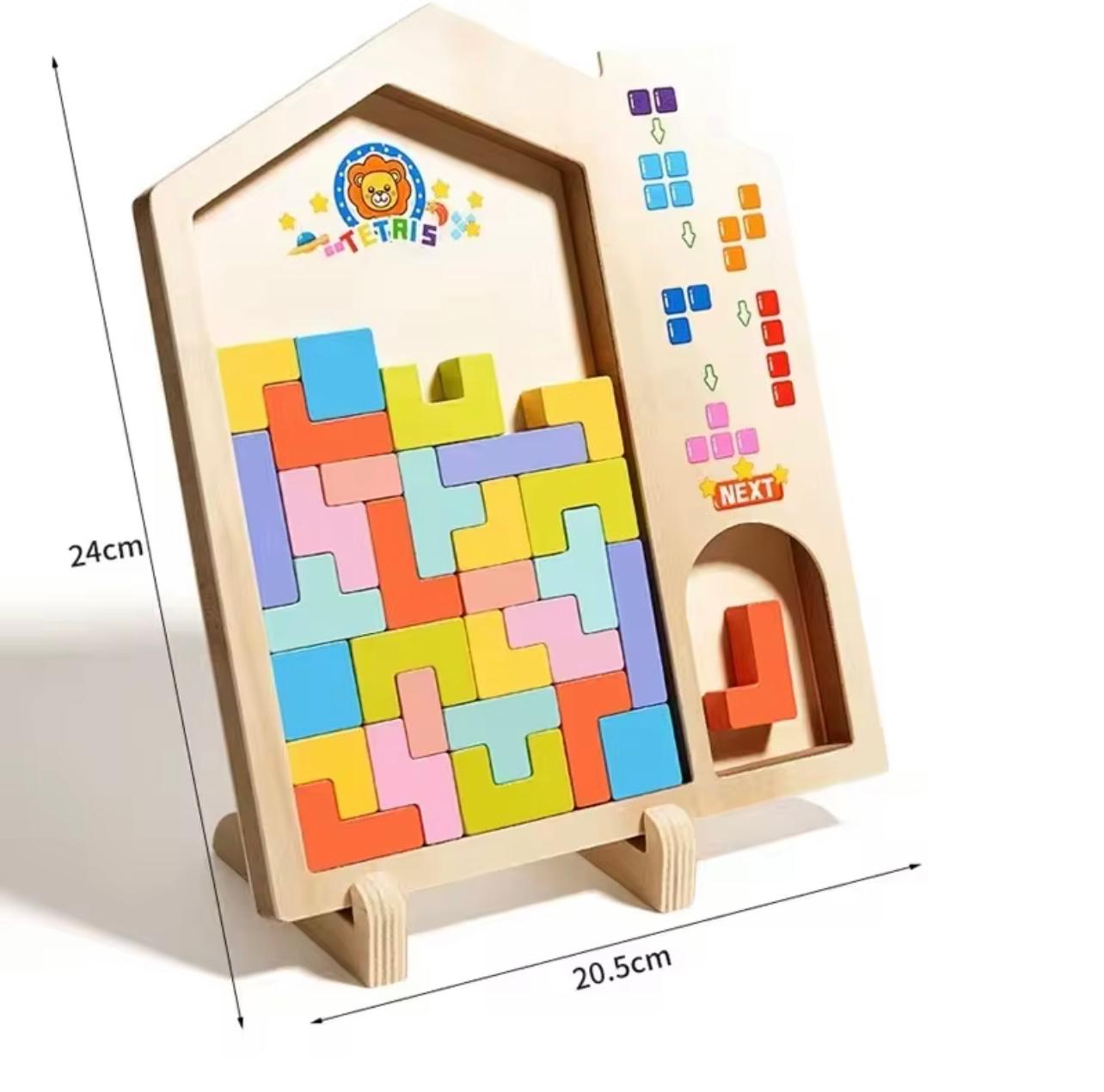 3D Wooden Puzzle Blocks for Kids, DIY Educational Brain Teaser Toy, Colorful Interlocking Building Blocks, Creative Play for Children, Enhances Intelligence & Creativity..