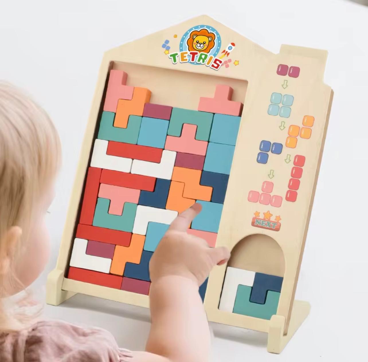 3D Wooden Puzzle Blocks for Kids, DIY Educational Brain Teaser Toy, Colorful Interlocking Building Blocks, Creative Play for Children, Enhances Intelligence & Creativity..