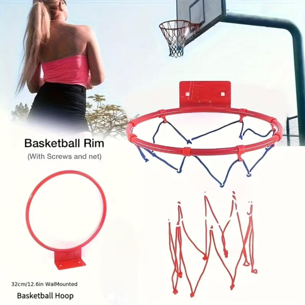Portable Basketball Hoop Set,Durable Spring Steel Rim & Sturdy Backboard Portable & Lightweight – Easy to Carry & Install Complete Set with Basketball, Pump & Net Fun for Indoor & Outdoor Game