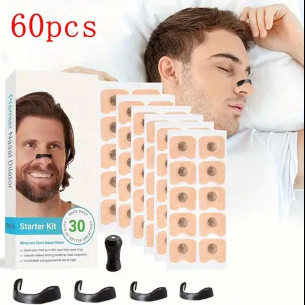 60pcs Magnetic Nasal Strips, Anti-Snoring Magnetic Nasal Strip Dilator, Nose Strips Magnetic Nasal Strips Clip, Improve Sleep Quality
