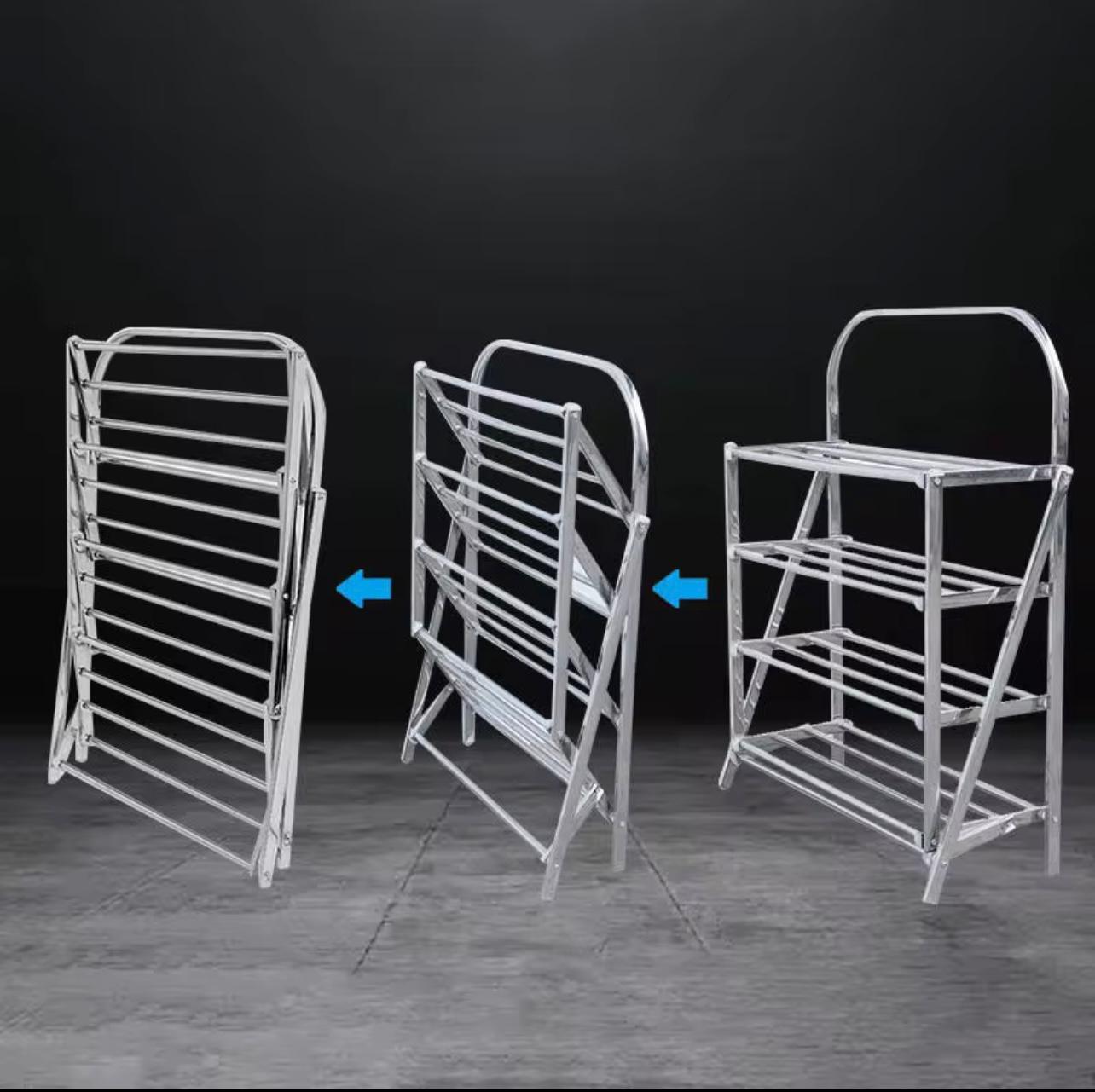 5-Tier Stainless Steel Shoe Rack – Space-Saving Shoe Organizer (H92 × W57 cm)