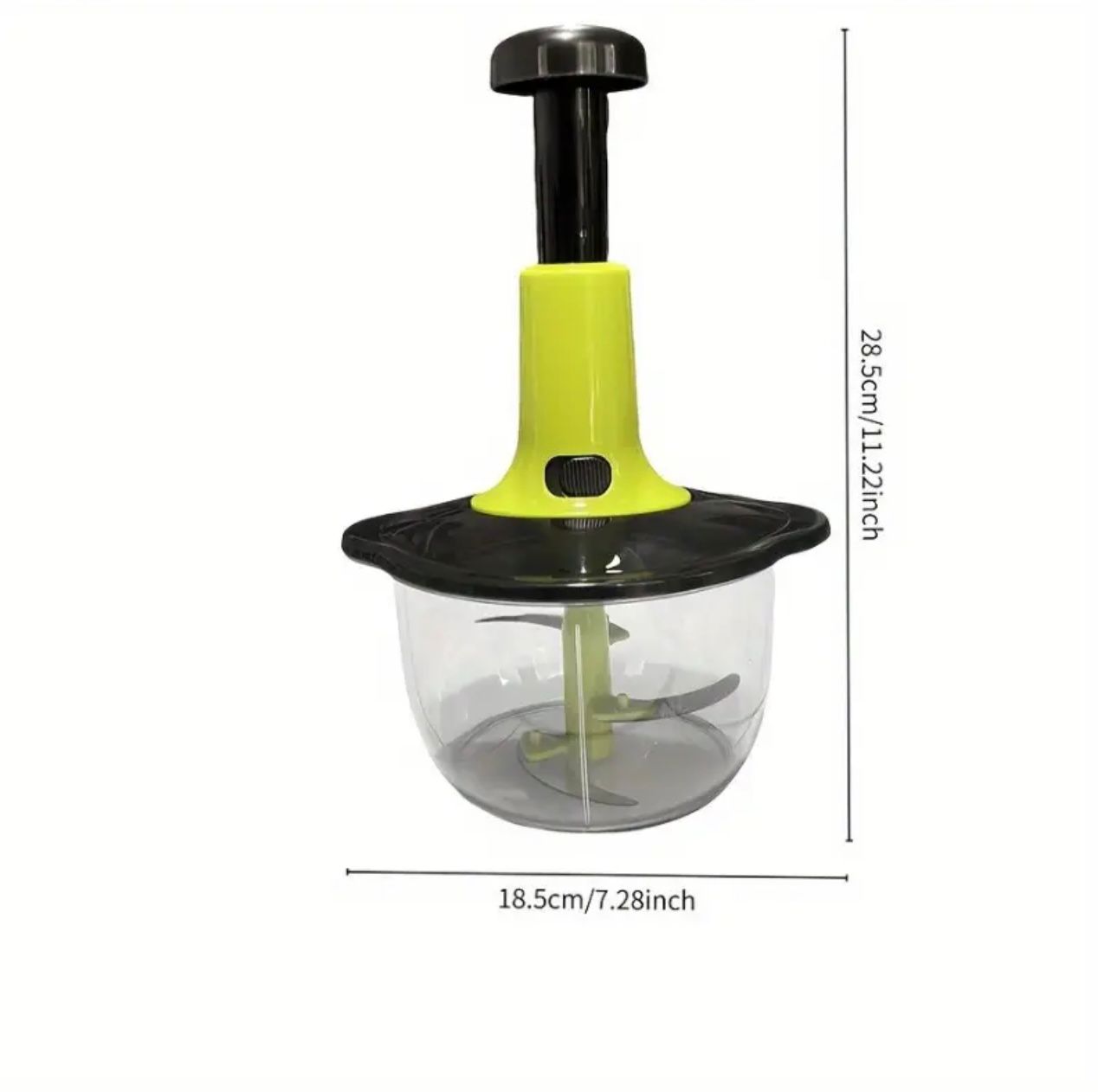 Manual Food Chopper Capacity 2 L - Quick Press Multifunctional Kitchen Tool with Durable Metal Blades, Easy Chop Vegetables, Fruits, Herbs for Salsa, Pesto, Puree - Perfect for Home Cooking, Holiday Gifts & Garlic Tools