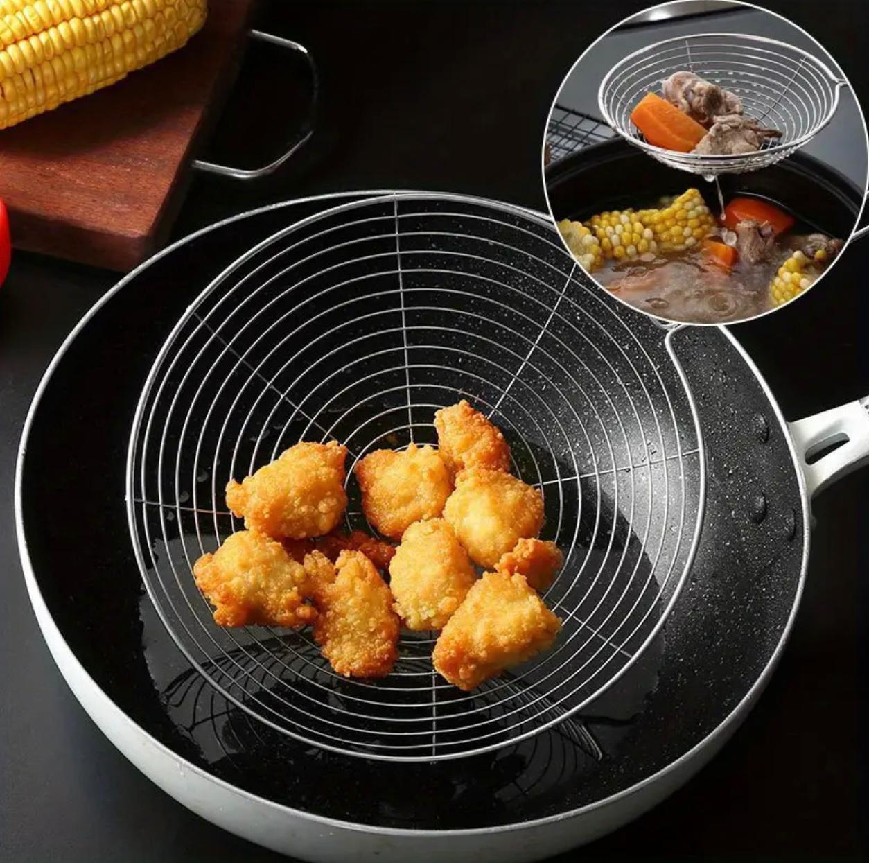 Stainless Steel Spider Strainer Ladle - Perfect for Cooking & Frying, Durable Kitchen Utensil for Pasta & More, 