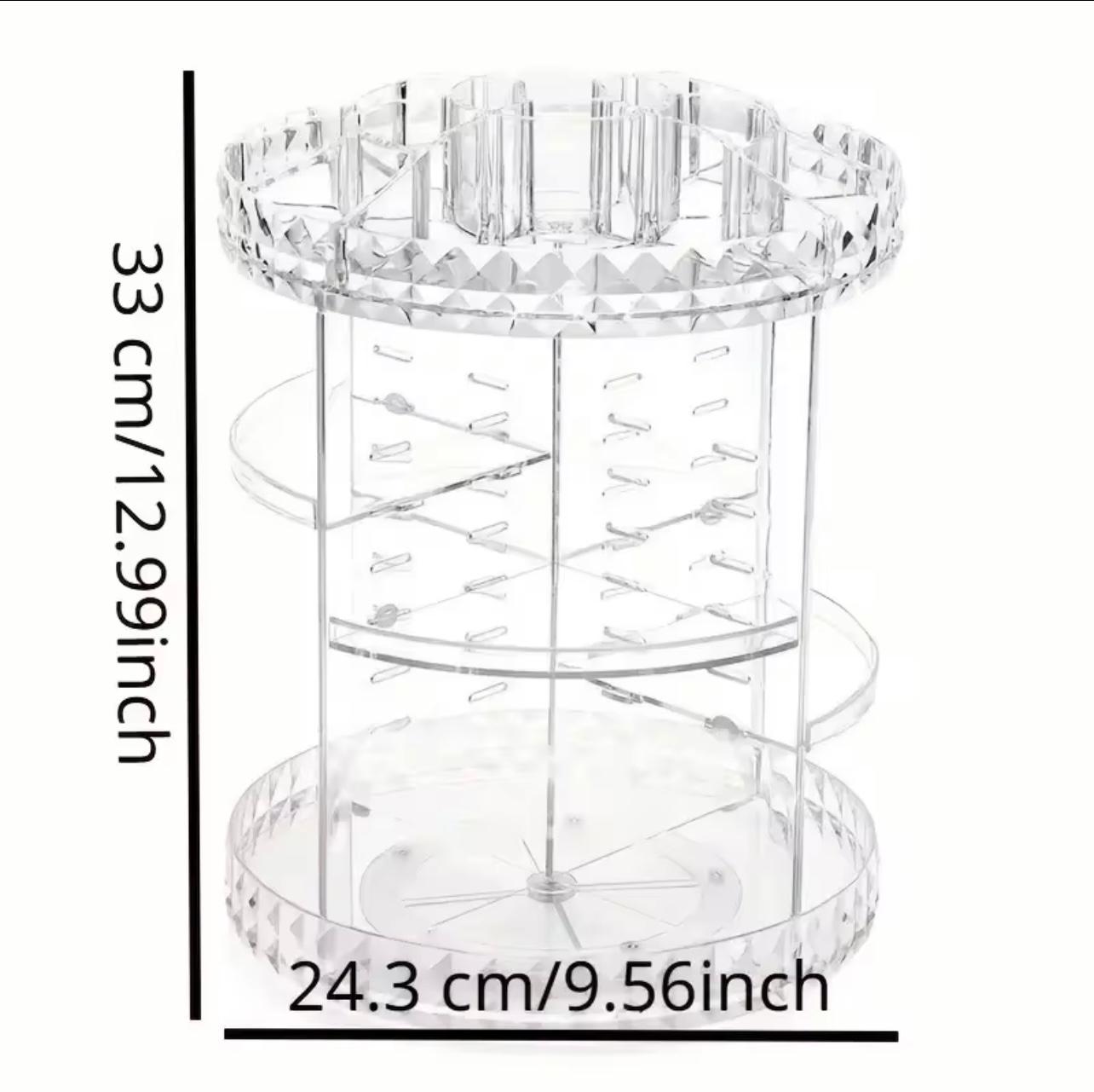 Rotating Jewelry Holder Makeup Organizer Display Makeup Perfume Desktop Storage Box Storage