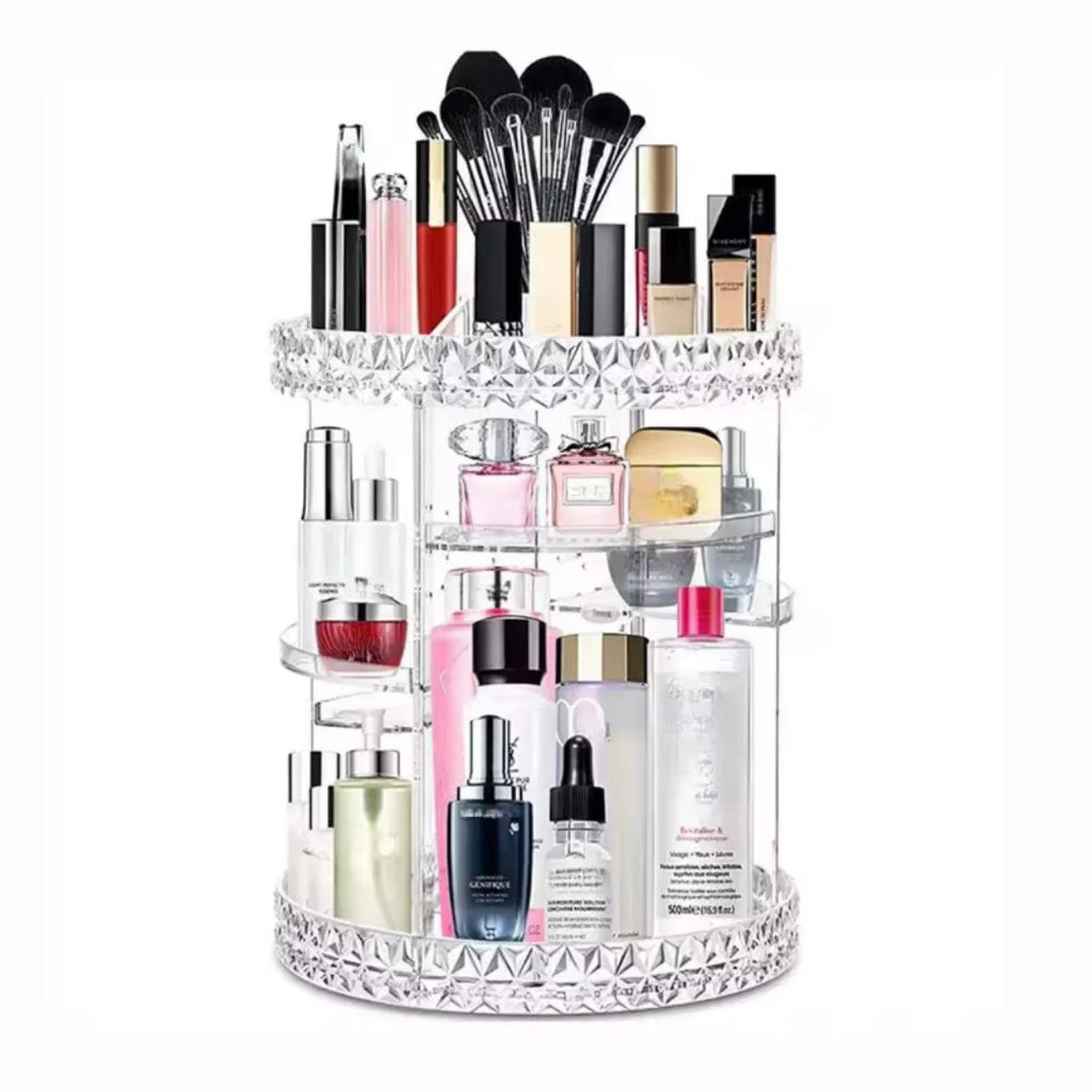 Rotating Jewelry Holder Makeup Organizer Display Makeup Perfume Desktop Storage Box Storage