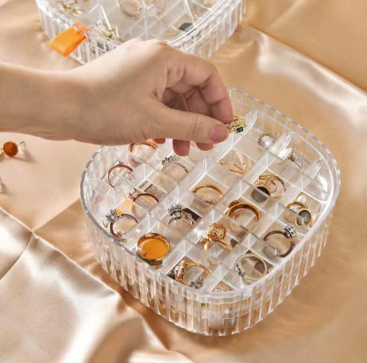 Portable Jewelry Box for Earrings, Rings, Necklaces, and Bracelets - Large Capacity Multi-Layer Anti-Oxidation Storage Case, Jewelry Boxes