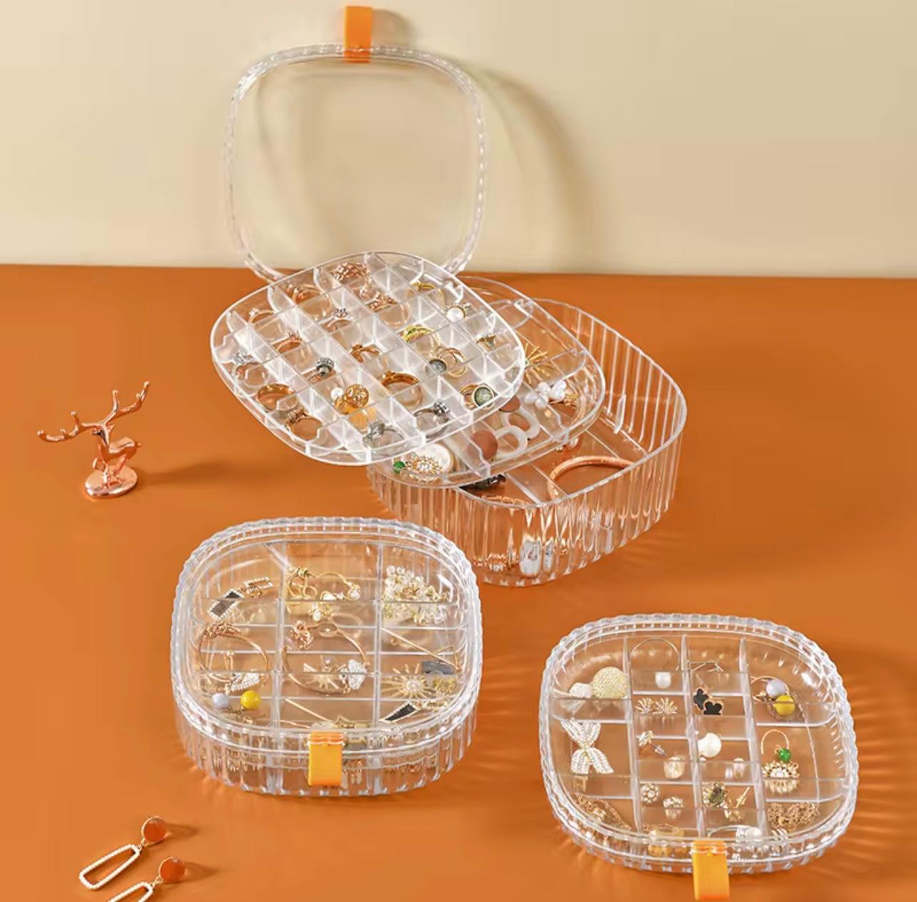 Portable Jewelry Box for Earrings, Rings, Necklaces, and Bracelets - Large Capacity Multi-Layer Anti-Oxidation Storage Case, Jewelry Boxes