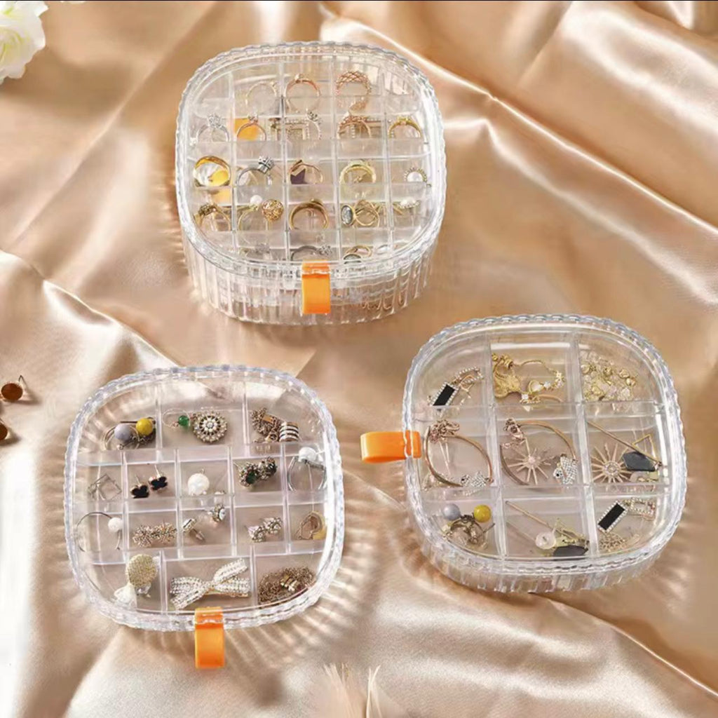 Portable Jewelry Box for Earrings, Rings, Necklaces, and Bracelets - Large Capacity Multi-Layer Anti-Oxidation Storage Case, Jewelry Boxes
