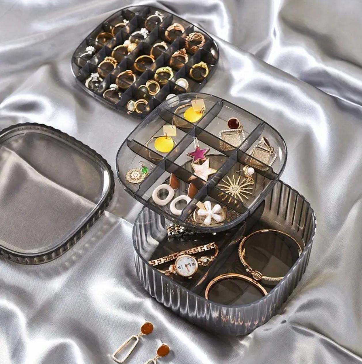 Portable Jewelry Box for Earrings, Rings, Necklaces, and Bracelets - Large Capacity Multi-Layer Anti-Oxidation Storage Case, Jewelry Boxes