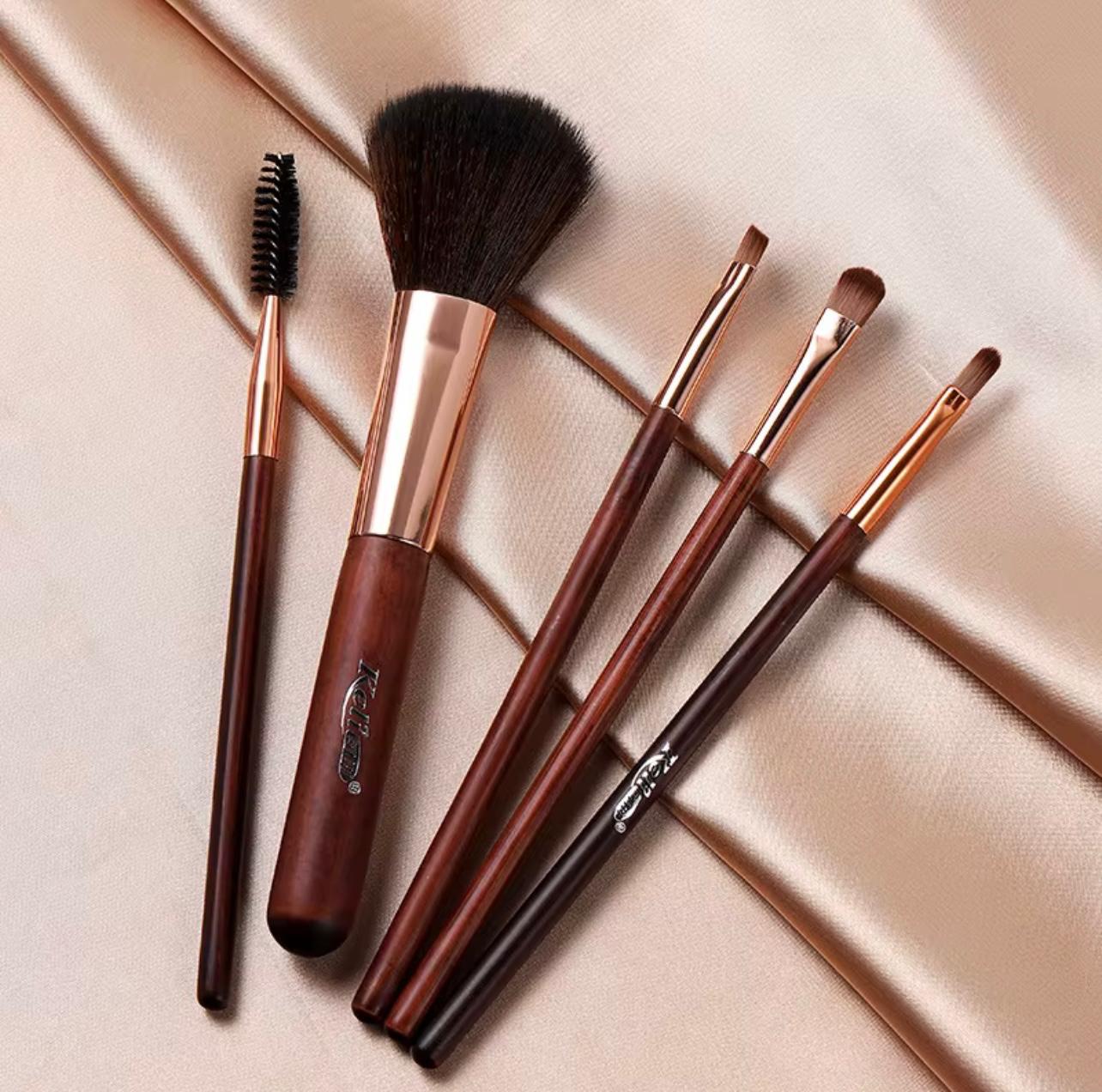 5 pcs Makeup Brush Set, Professional, Resin Rod, Nylon Bristle, Unscented, for Normal Skin, Full Set, Eye Shadow, Concealer, Blending Brush,Makeup Brush for Women