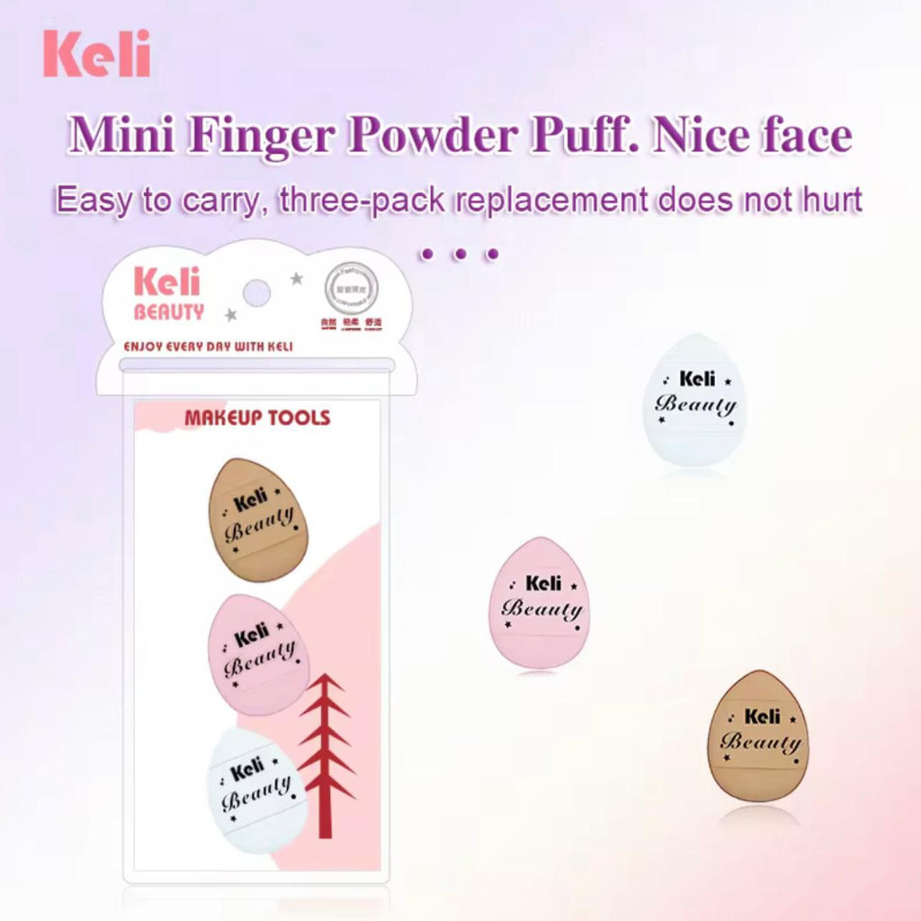 3 pcs Set Mini Finger Makeup Sponge High Quality Mini Powder Puff