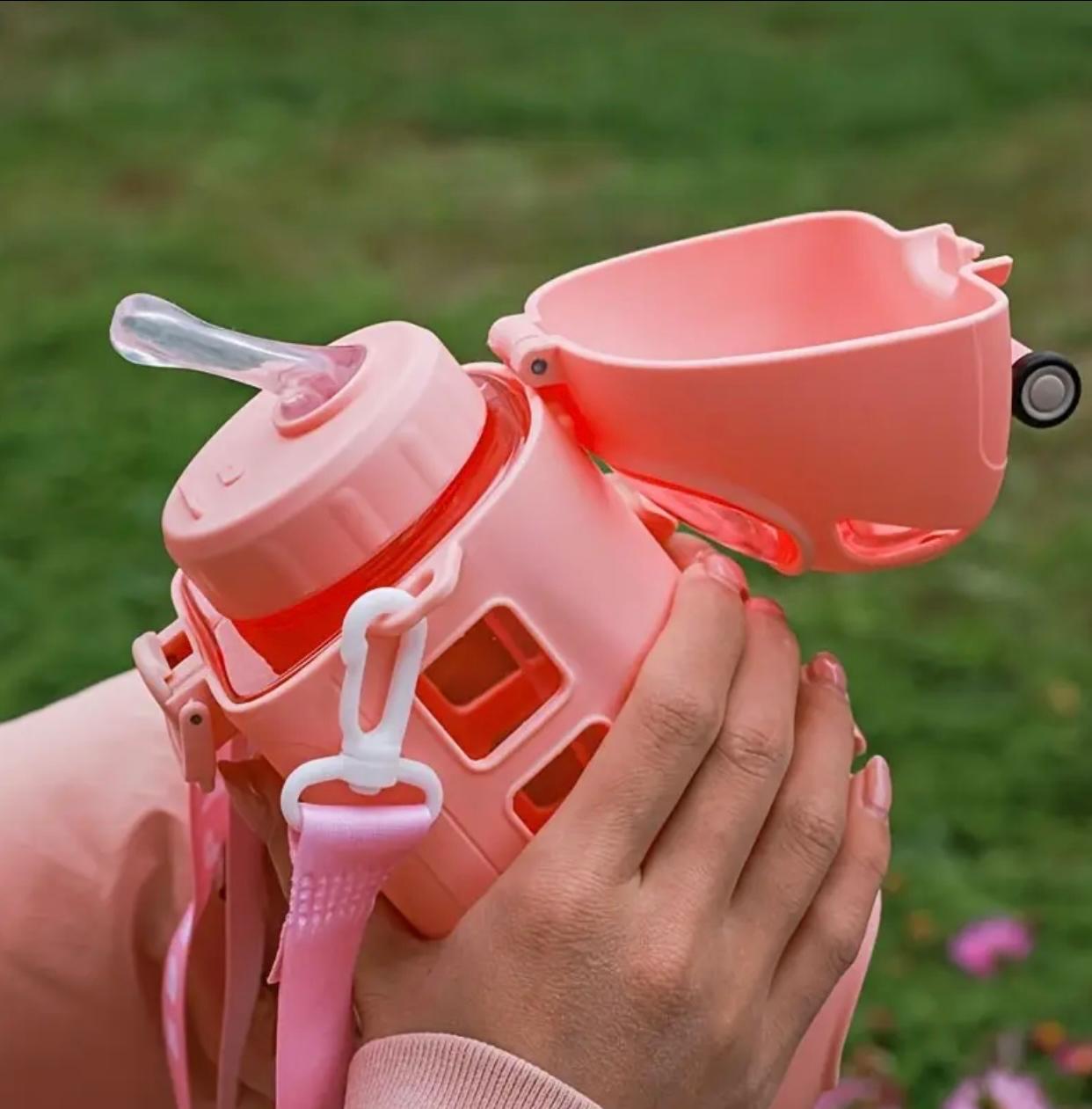 Large Capacity Plastic Water Bottle, Travel and Outdoor Cup, Cute Train Water Cup, Summer Outdoor Sports Water Bottle, Men'S and Women'S Couples Cup, Home Portable Portable Water Bottle, Straw Water Cup,