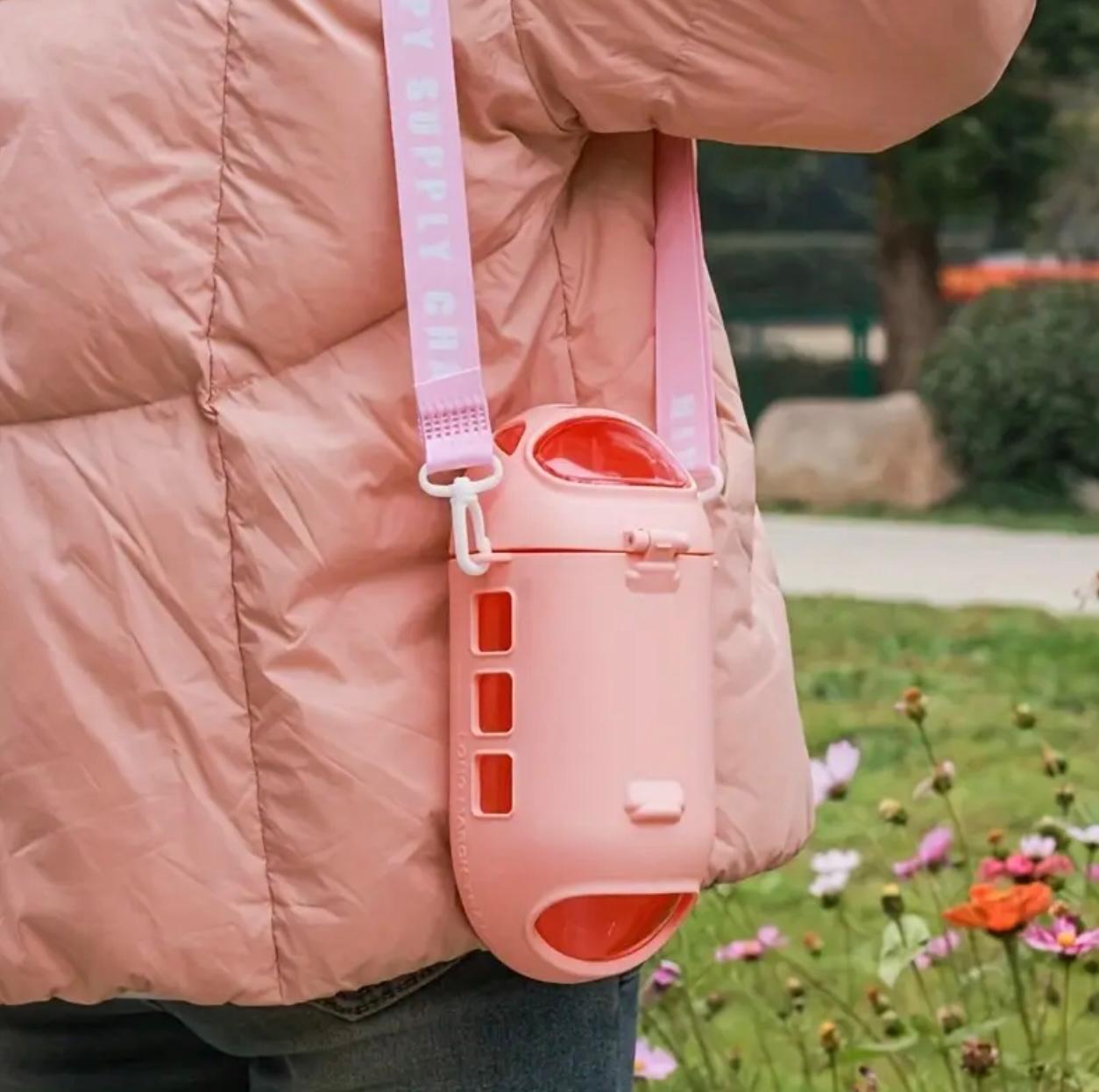 Large Capacity Plastic Water Bottle, Travel and Outdoor Cup, Cute Train Water Cup, Summer Outdoor Sports Water Bottle, Men'S and Women'S Couples Cup, Home Portable Portable Water Bottle, Straw Water Cup,