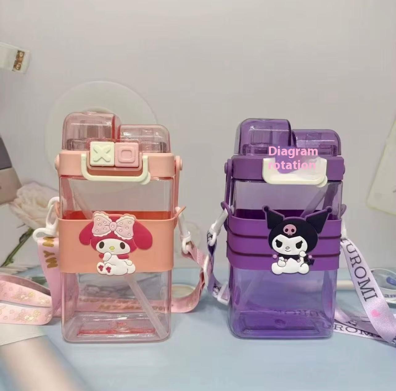 Dual Spout Straw Water Bottle for Boys and Girls Children's Portable Summer Drinkware for School for Students for Sanrio Kuromi