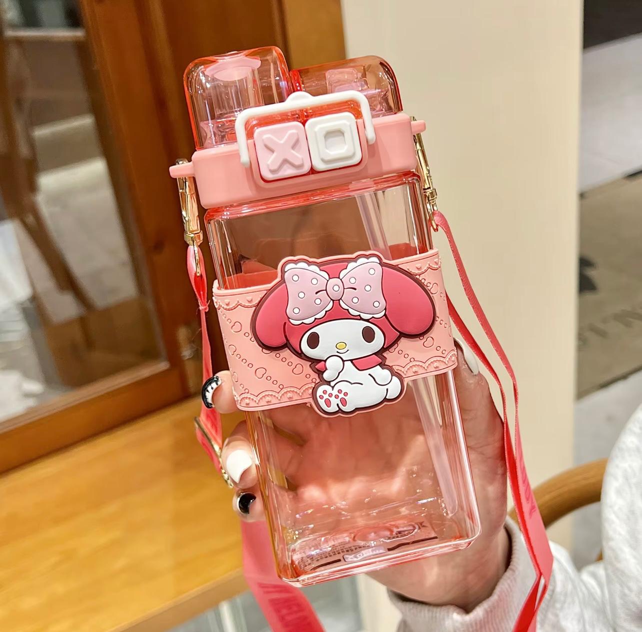 Dual Spout Straw Water Bottle for Boys and Girls Children's Portable Summer Drinkware for School for Students for Sanrio Kuromi
