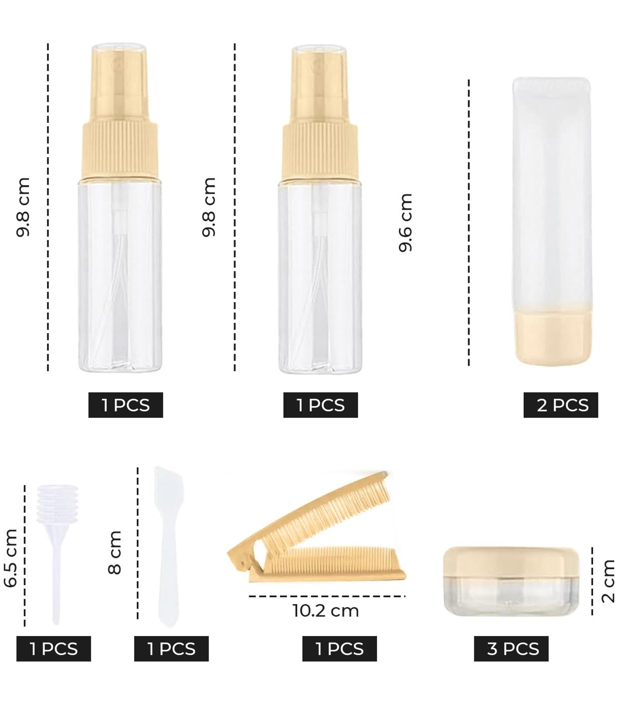 10 pcs Pack Travel Bottles Set,Leak Proof Travel Size Containers, Silicone Squeezable Travel Essentials Jar Accessories for Conditioner, Shampoo, Lotion & Body Wash Accessories
