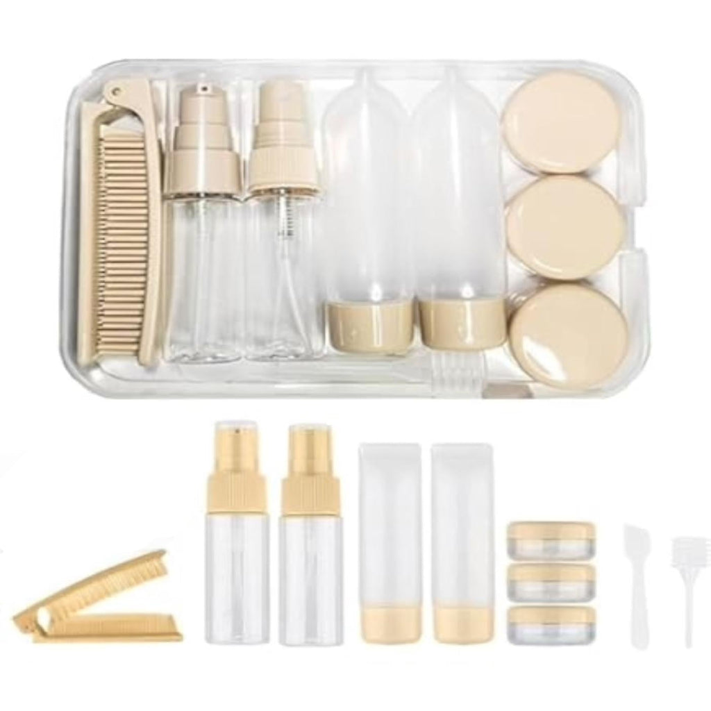 10 pcs Pack Travel Bottles Set,Leak Proof Travel Size Containers, Silicone Squeezable Travel Essentials Jar Accessories for Conditioner, Shampoo, Lotion & Body Wash Accessories