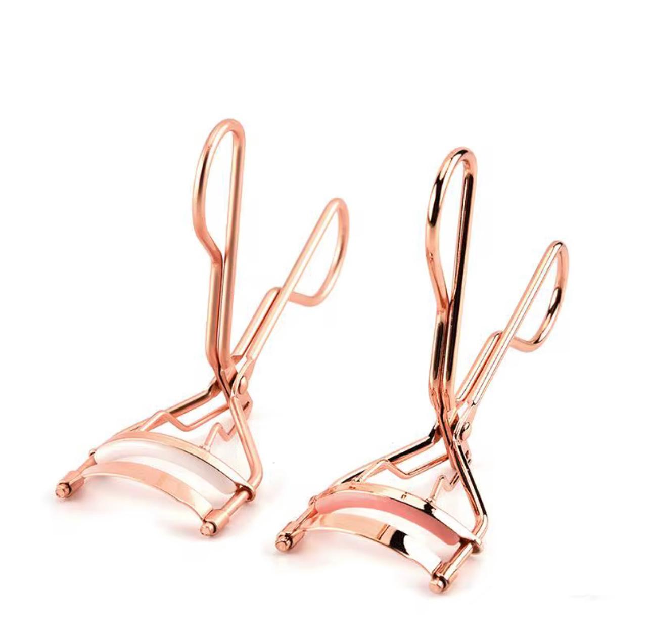 Custom Mini Portable Rose Gold Eyelash Curler Comfort Grip False Eyelashes Clip New Eye Makeup Tool