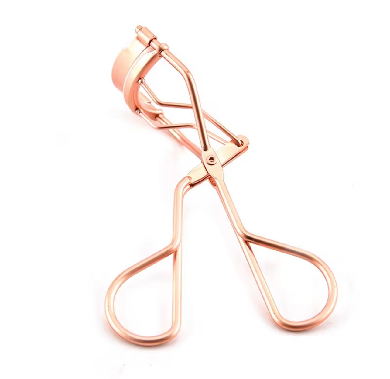 Custom Mini Portable Rose Gold Eyelash Curler Comfort Grip False Eyelashes Clip New Eye Makeup Tool