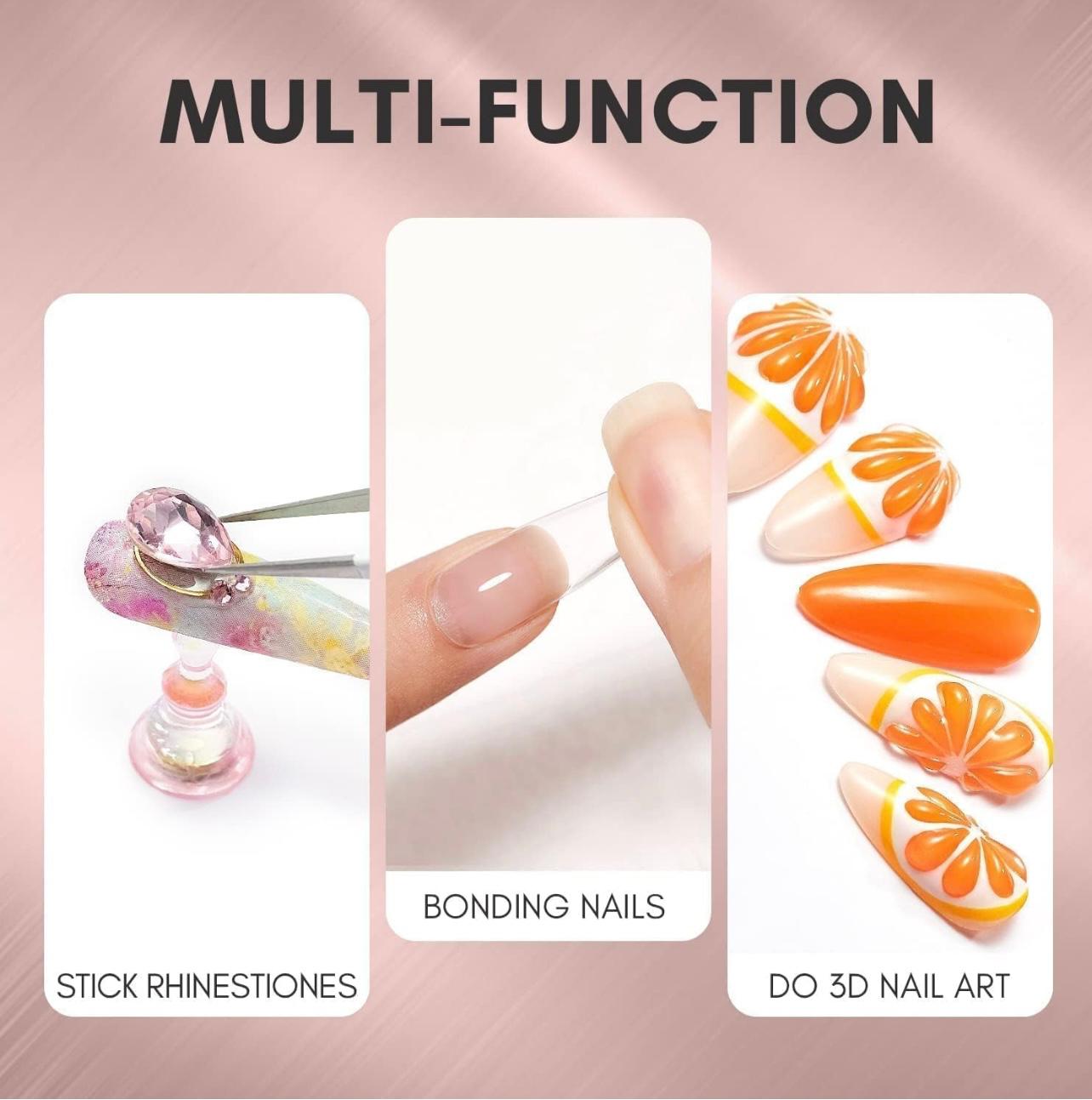 3g High Viscosity Nail Glue Gel for Press on Nails Super Fast Dry and Strong Adhesive for False Nail Tips