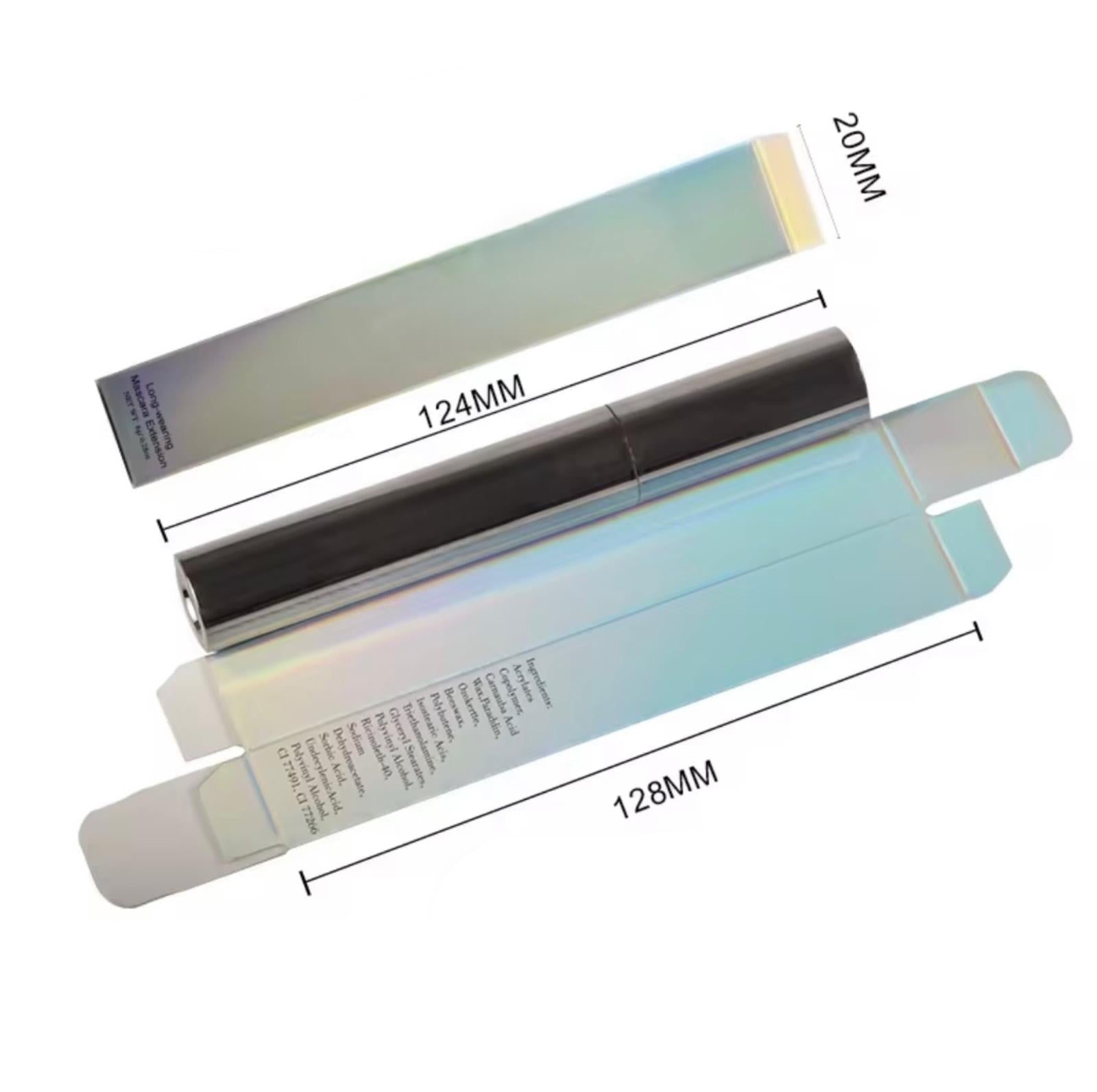 Private Label Long-Lasting Black Mascara – Metal Silver Plating Package with 360° Self-Angled Threaded Brush