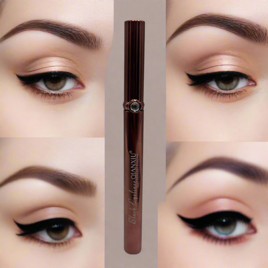 Smooth Black Liquid Eyeliner Pen - Waterproof, Long-Lasting & Quick-Dry for Natural Eye Makeup