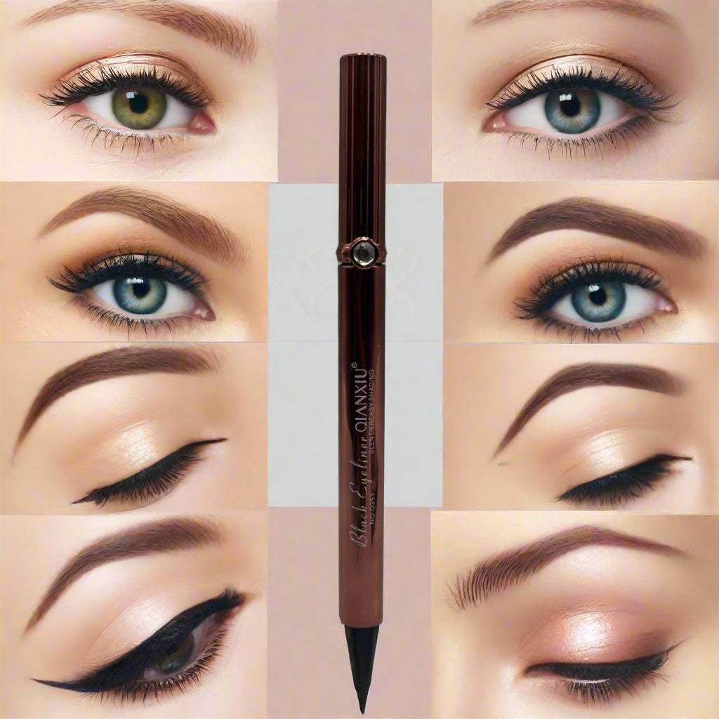 Smooth Black Liquid Eyeliner Pen - Waterproof, Long-Lasting & Quick-Dry for Natural Eye Makeup