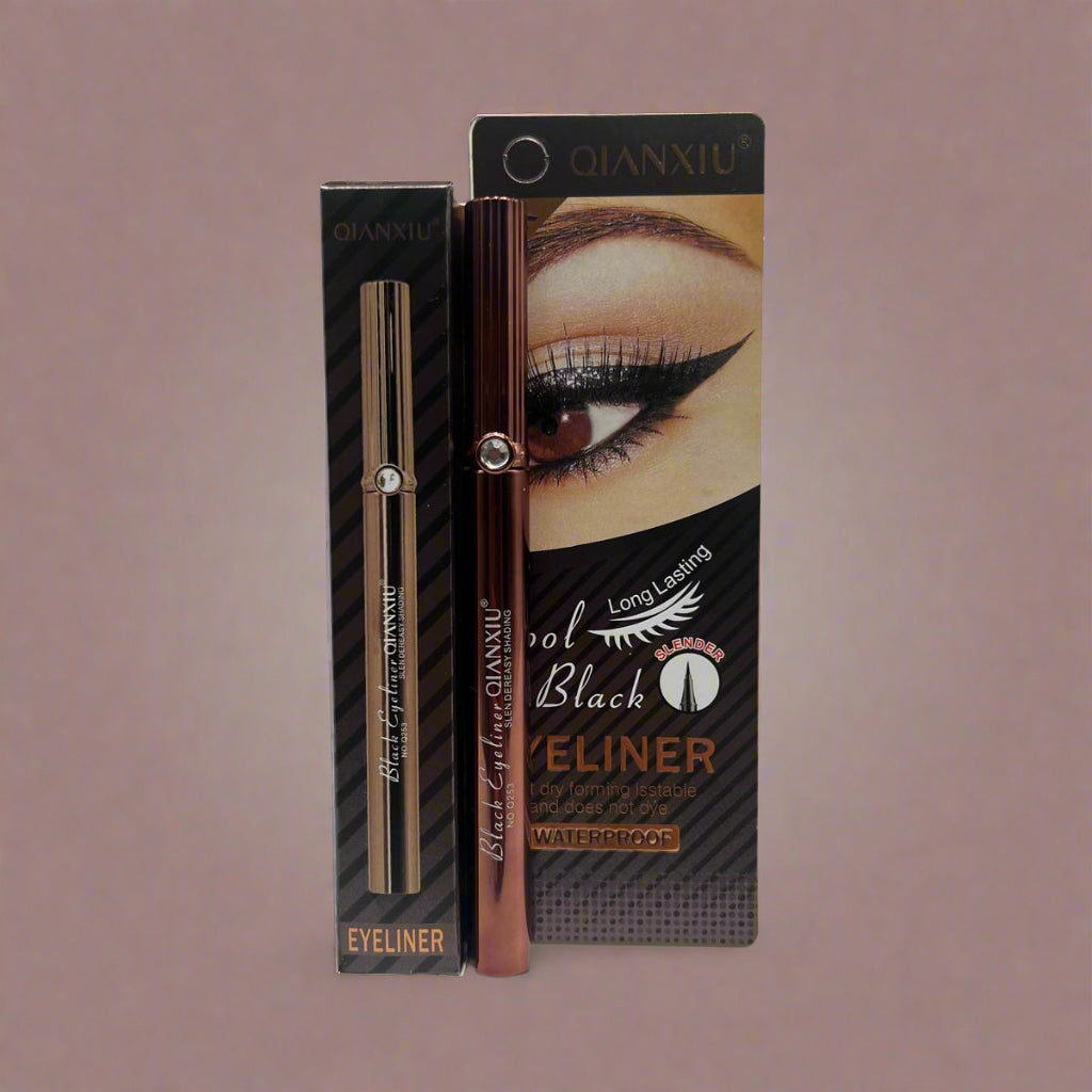 Smooth Black Liquid Eyeliner Pen - Waterproof, Long-Lasting & Quick-Dry for Natural Eye Makeup