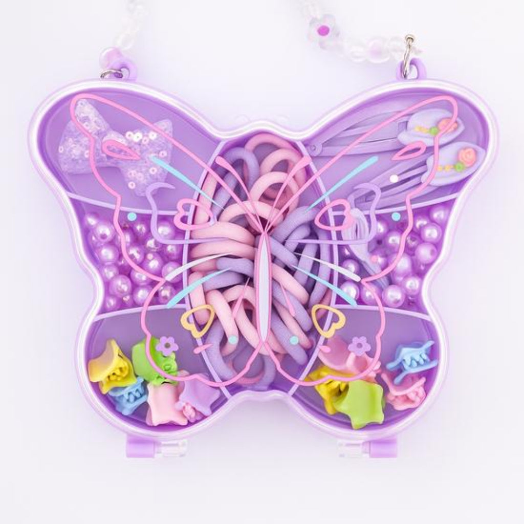 Butterfly Shaped Kids Hair Accessories Box – Cute & Colorful Set,Kids gift set