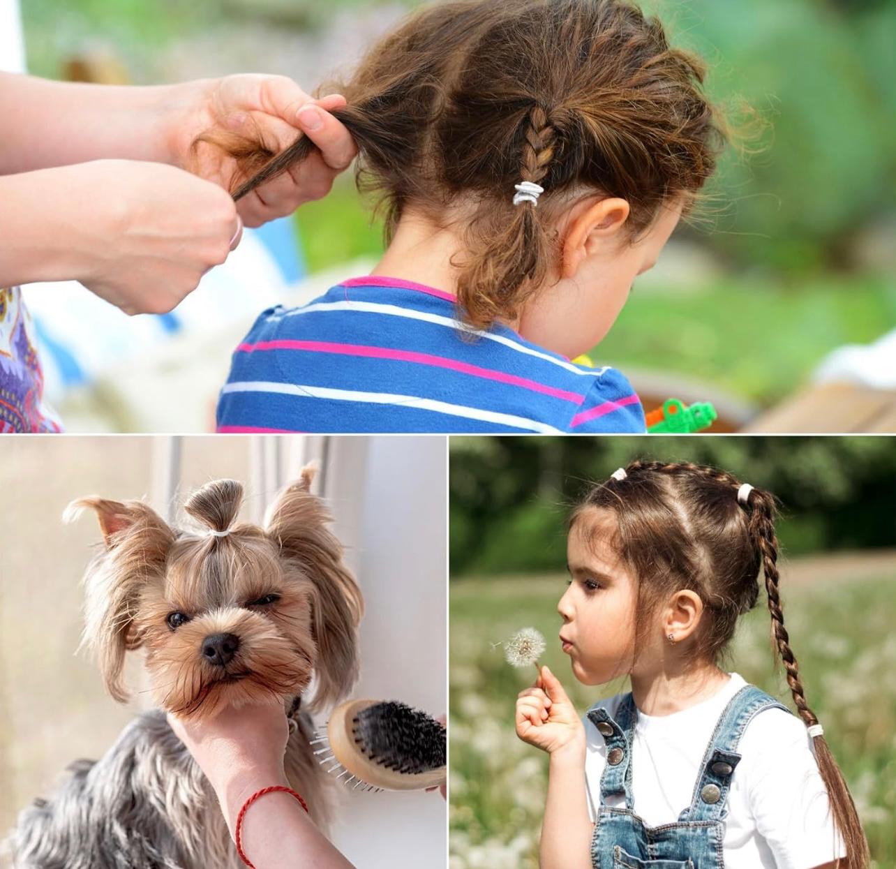 Hair Bands, 300 Pcs Set Hair Ties, No Crease Ponytail Holders, Tiny Soft Rubber Bands for Girls Kids Women,  No Hurt Durable Hair Accessories