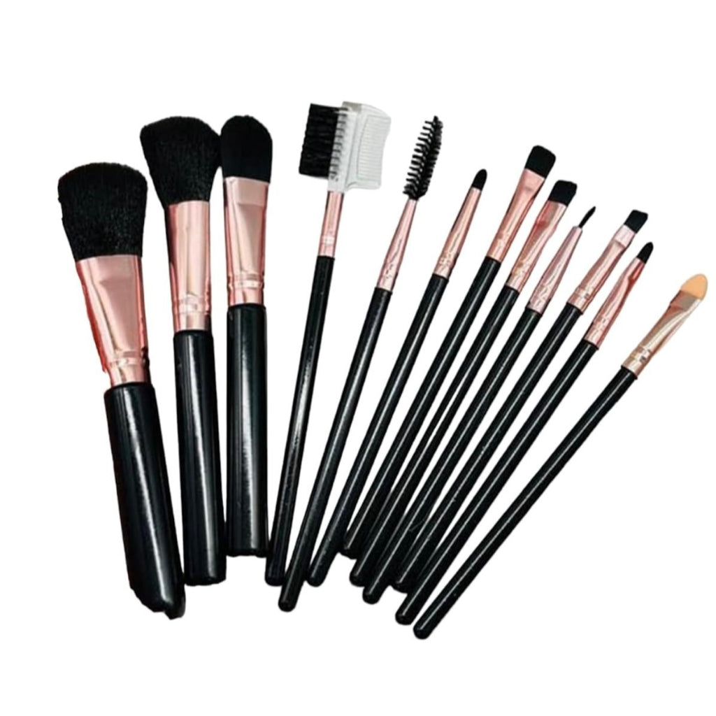 12 Pieces Professional Makeup Brush Set Premium Synthetic Powder Small Fan Nasal Shadow Eyebrow Comb Eyeshadow Eyelash Concealer Shading Small Cream Brush Make up
