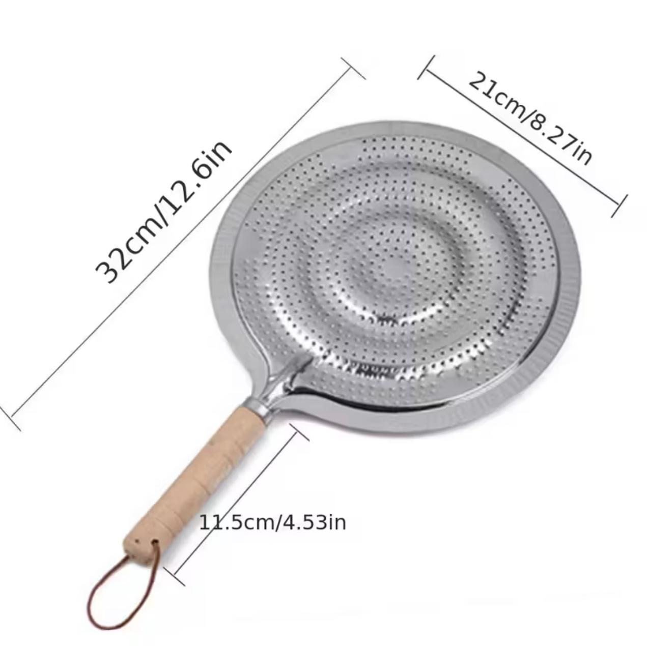 Cast Iron Trivet for Kitchen Cookware, Wooden Handle Heat-Resistant Pad for Coffee Pots and Pans, Durable Stovetop Safe Cooking Accessory,