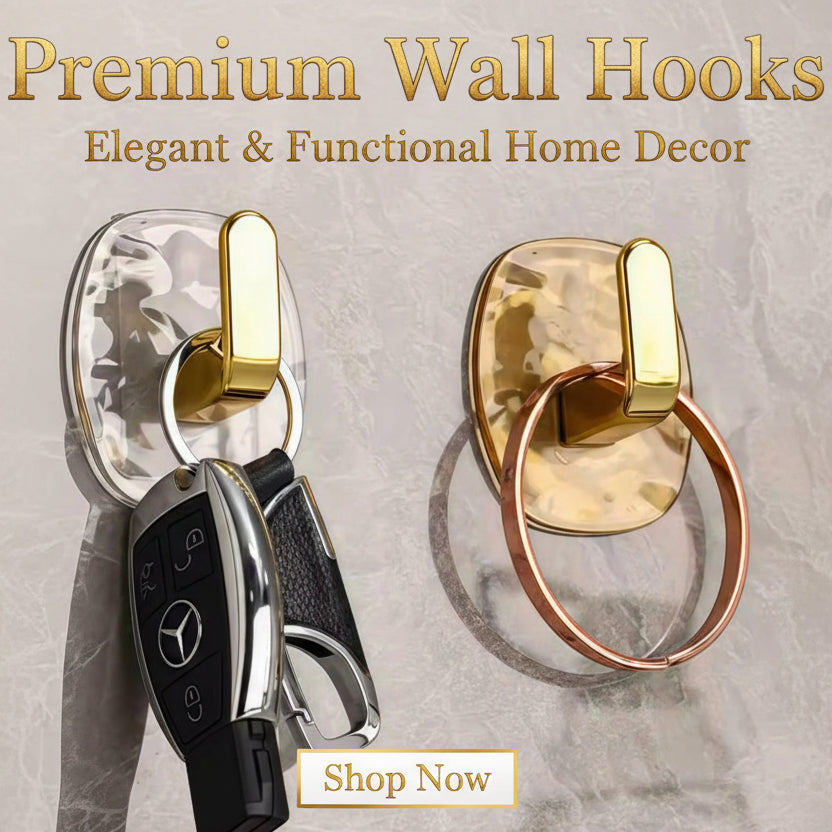 4pcs Set Easy-Install Adhesive Wall Hooks – No Drill, Heavy-Duty & Stylish Design,Bathroom & Closet