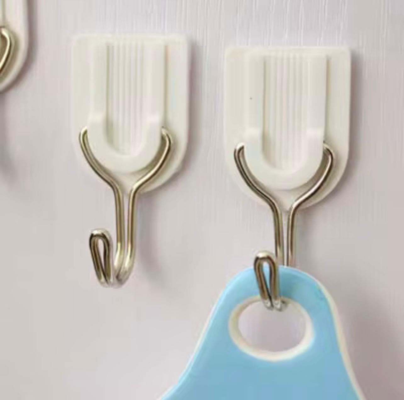 4pcs  Set Easy-Install Adhesive Hooks, No Drill, Strong Hold for Bags & Clothes, Stylish Plastic Wall Hooks, Combination Set, Kitchen, Utility Hooks