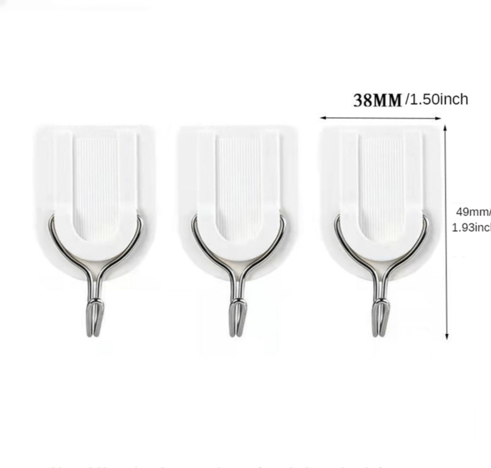 4pcs  Set Easy-Install Adhesive Hooks, No Drill, Strong Hold for Bags & Clothes, Stylish Plastic Wall Hooks, Combination Set, Kitchen, Utility Hooks