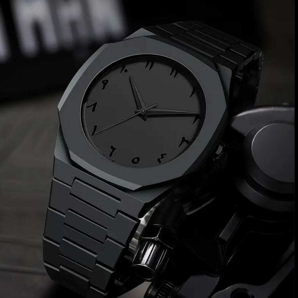 Unisex Fashion Aura Watch - Sleek Black Round Dial with White Numerals, Durable Resin Strap & Case, Non, Ideal for Casual Attire