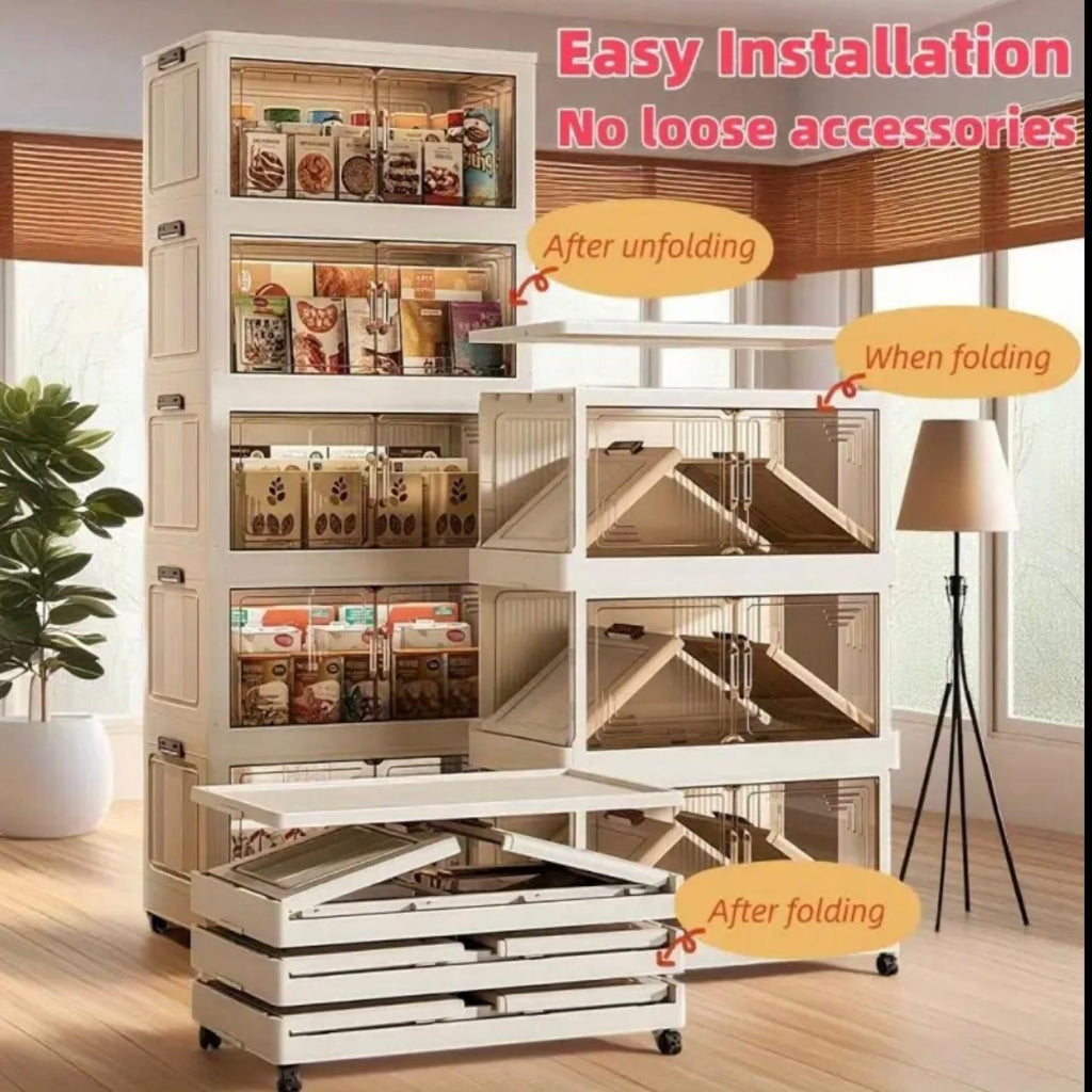 6-Tier Rolling Storage Cabinet with Wheels - Large Capacity Magnetic Closure Organizer, Slim Space-Saving Design for Kitchen, Pantry, Office - Durable Plastic Multi-Purpose Storage Solution, Kitchen Cabinet Organizers And Storage,Home Organization,