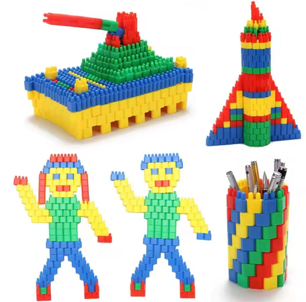 Educational Plastic Building Blocks Toy ( 318 Pcs Set ) ,Bullet Head Shape Assembly Kit for Boys And Girls Intelligence Development Ages 3-9