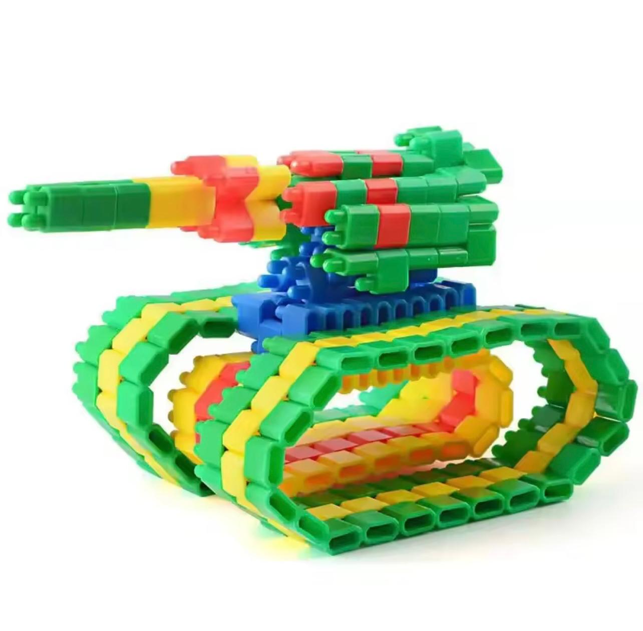 Educational Plastic Building Blocks Toy ( 318 Pcs Set ) ,Bullet Head Shape Assembly Kit for Boys And Girls Intelligence Development Ages 3-9