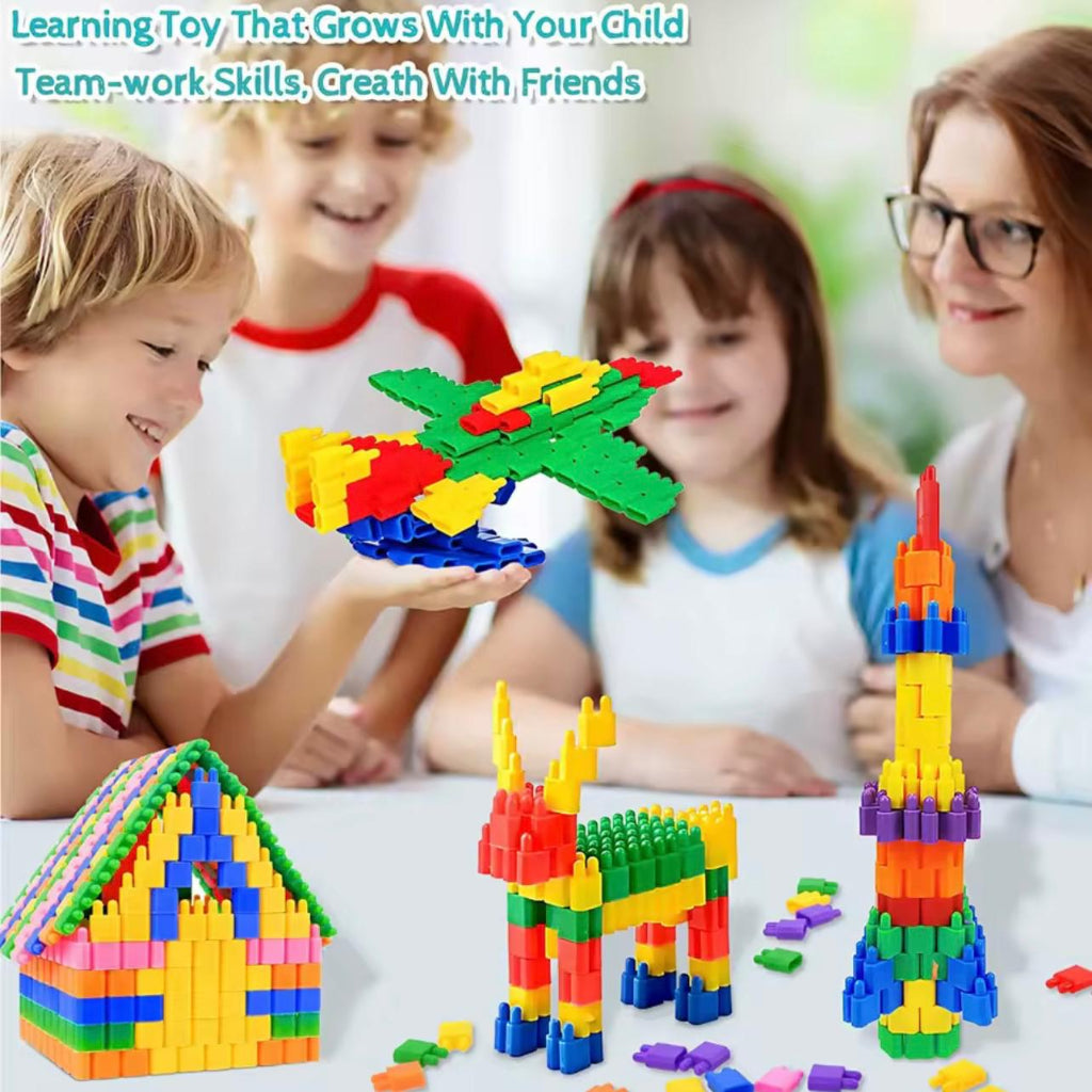 Educational Plastic Building Blocks Toy ( 318 Pcs Set ) ,Bullet Head Shape Assembly Kit for Boys And Girls Intelligence Development Ages 3-9