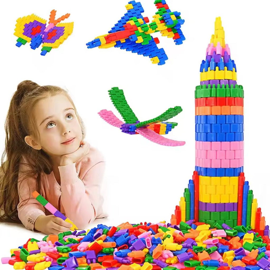 Educational Plastic Building Blocks Toy ( 318 Pcs Set ) ,Bullet Head Shape Assembly Kit for Boys And Girls Intelligence Development Ages 3-9
